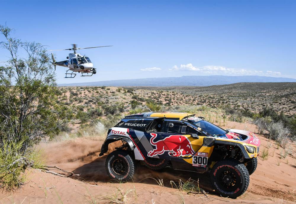 2018-dakar-peugeot-car-helicopter - The Fast Lane Truck
