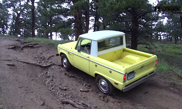 1968 ford bronco half cab pickup truck off-road colorado mountains
