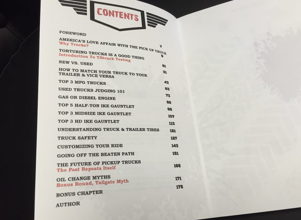 2016 truck nuts book table contents