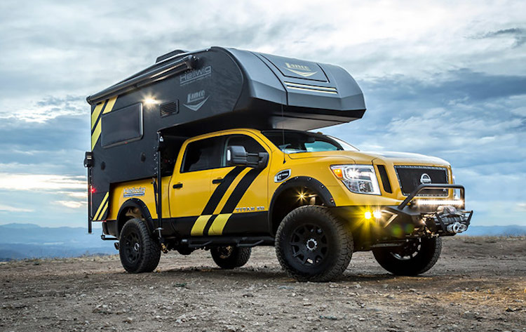 nissan titan xd hellwig lance camper sema pickup truck overland