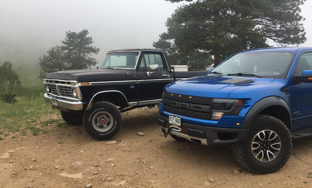 Old Vs New Ford F250 Highboy And Ford Raptor Take On Cliffhanger