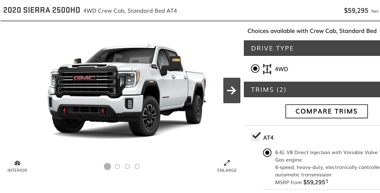 2020 Gmc Sierra Hd Online Configurator Is Live At4 And Denali Only Check Out The Options The Fast Lane Truck